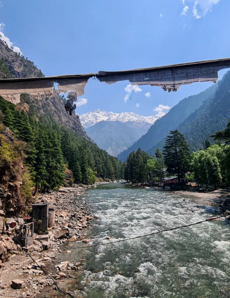 The view from Kasol bridge as you head towards Chalal