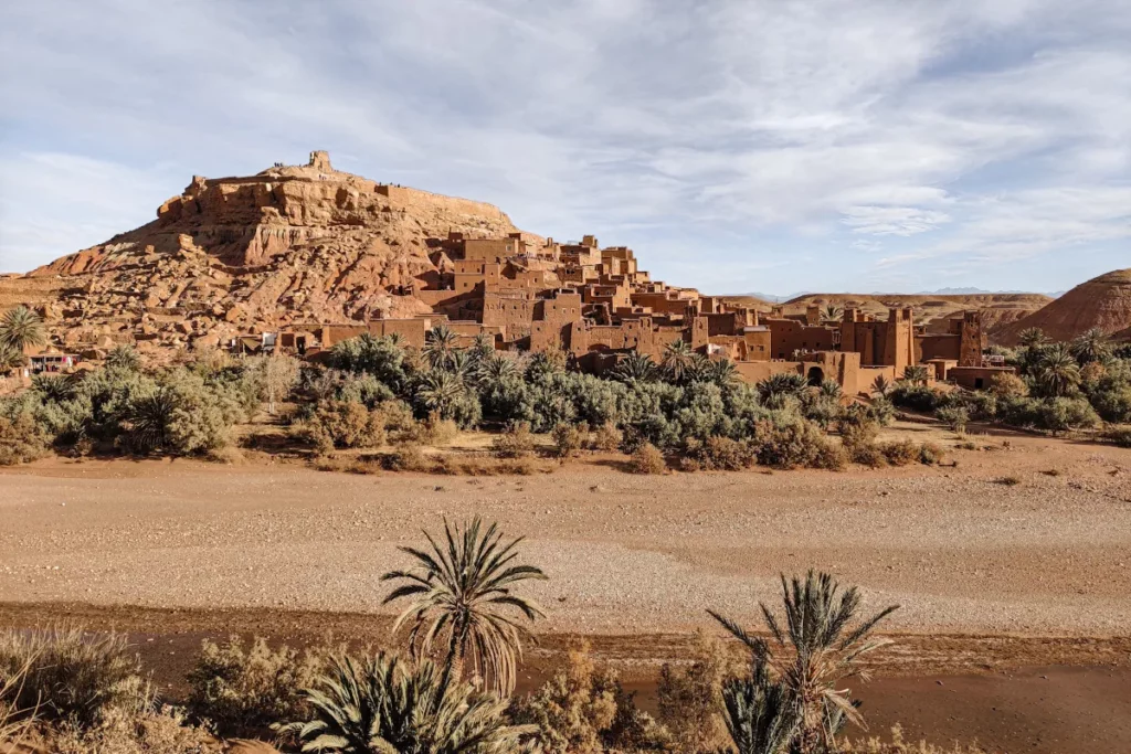 The view of Ait Benhaddou from a restaurant terrace