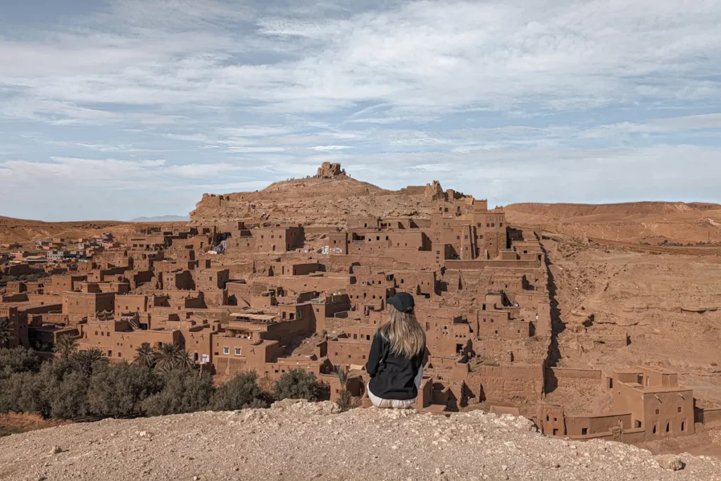 The mud city of Ait Benhaddou from a viewpoint