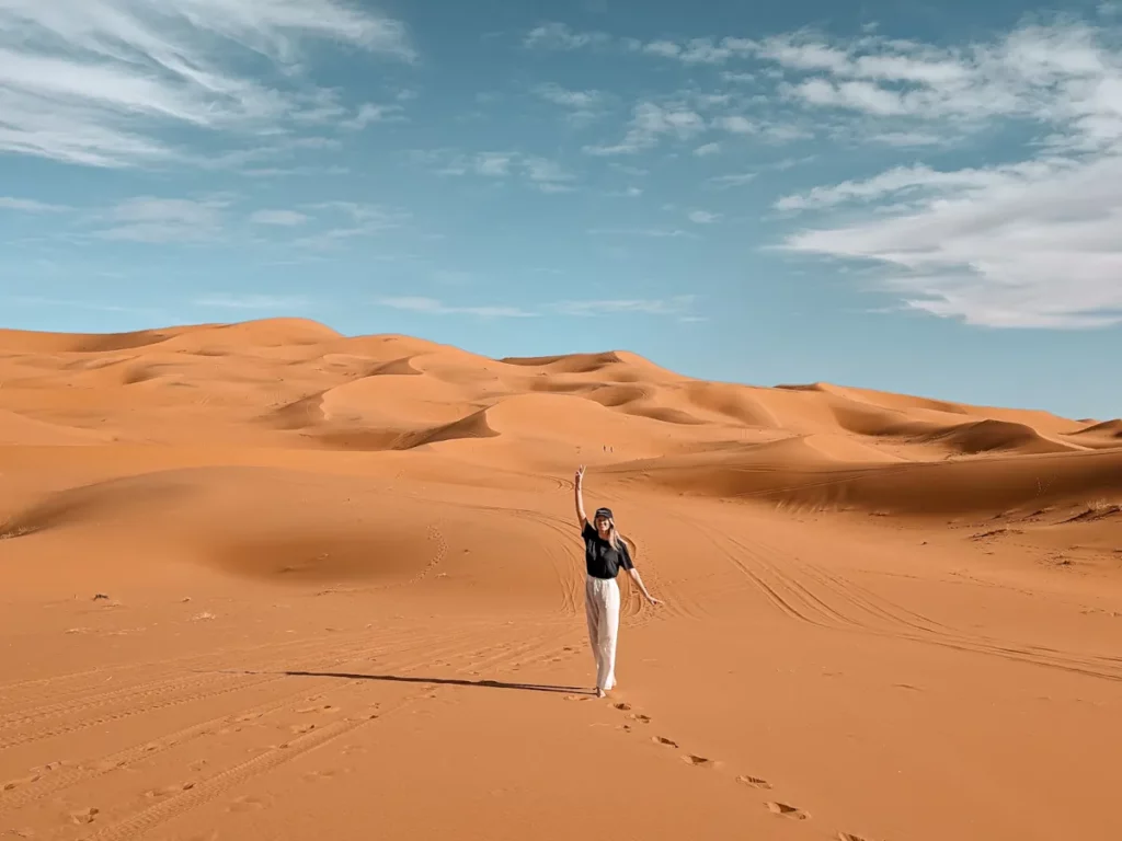 The dunes of Erg Chebbi in the Sahara Desert, in Merzouga