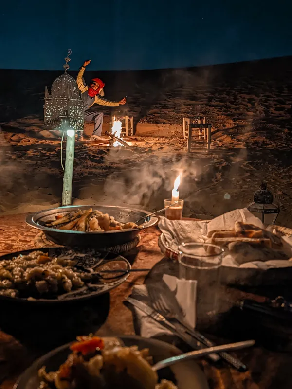 A traditional Moroccan meal prepared by our guide