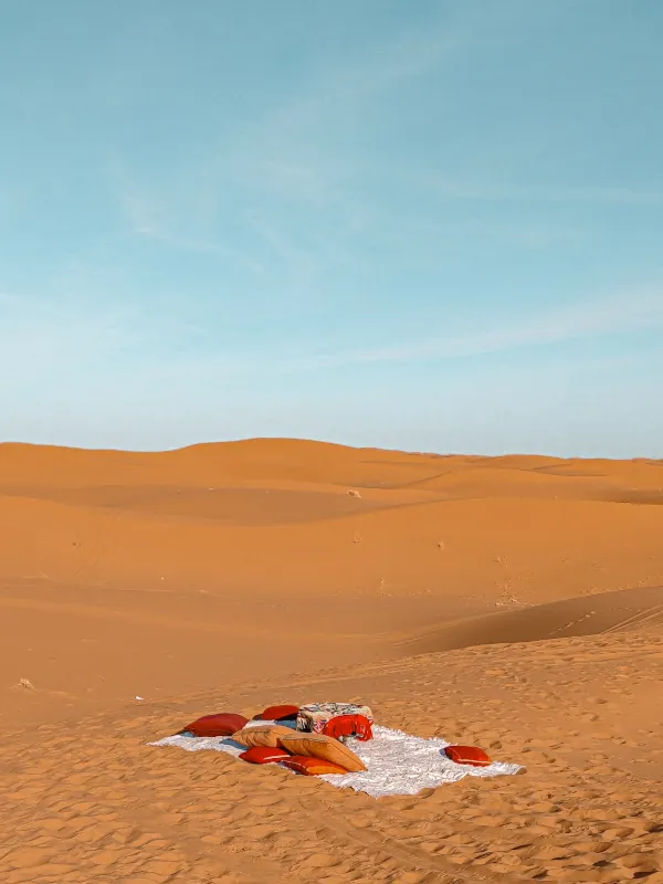 Our camp picnic spot in the dunes