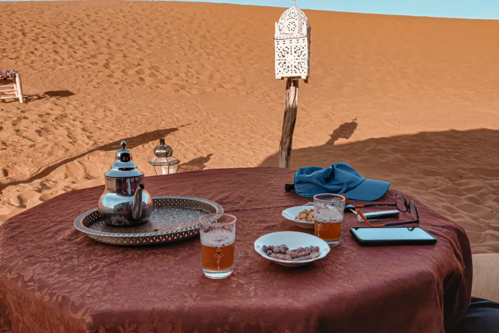 The only snacks and drinks included at our camp were Berber tea and peanuts