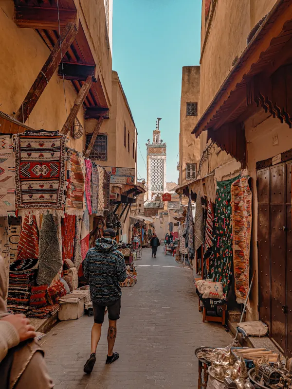 Traditional Berber carpets that Fes is famous for