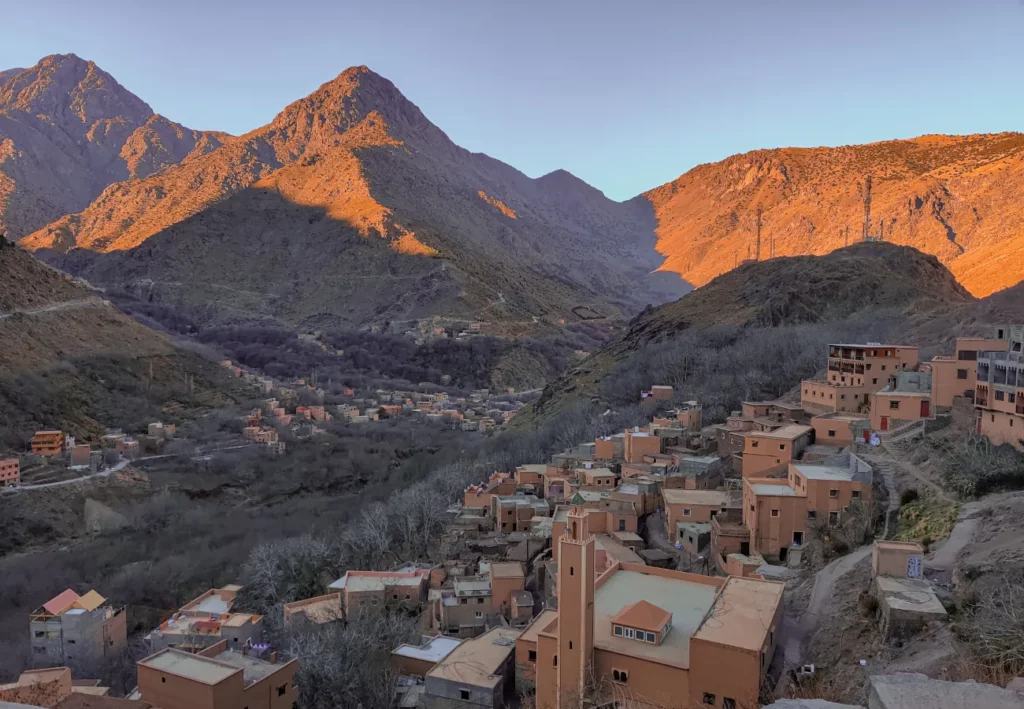 The town of Imlil in the High Atlas mountains