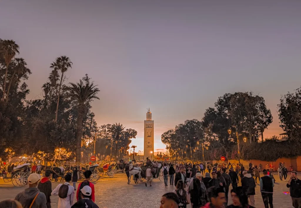 The central square in Marrakech, Jemaa el-Fnaa