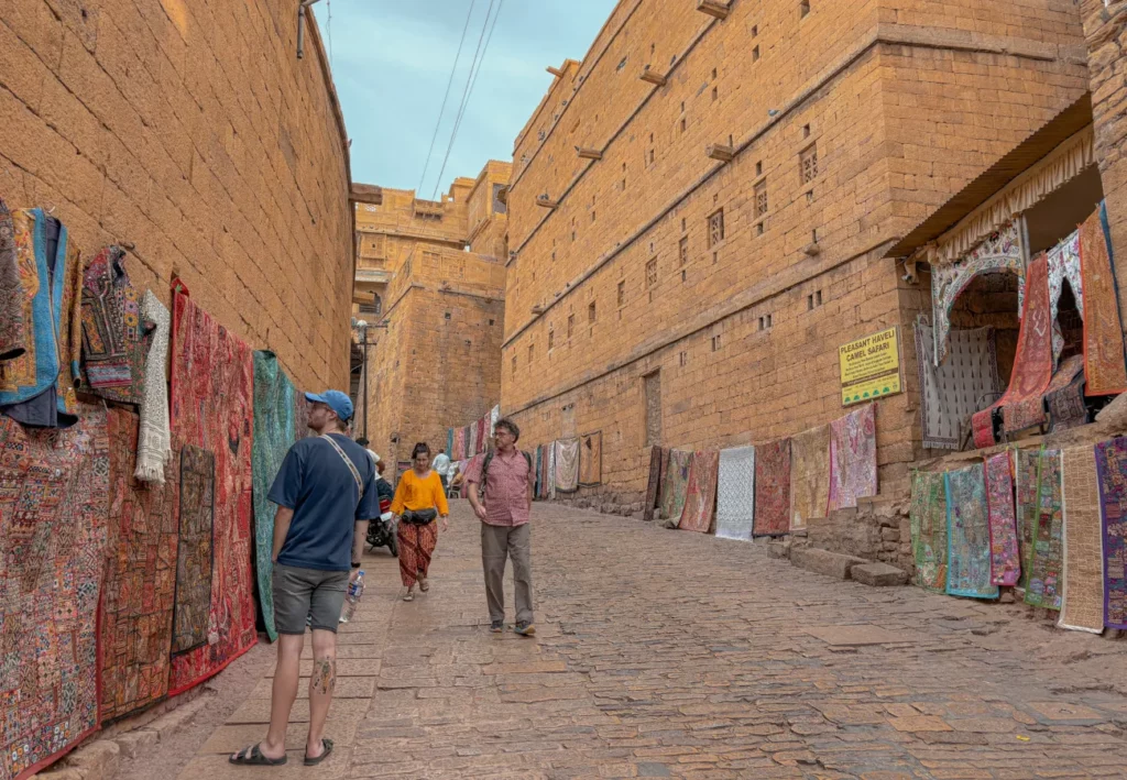One of the many ancient streets in Jaisalmer fort