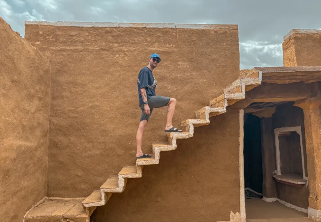 Some ancient floating stairs in the "Ghost village" of Kuldhara