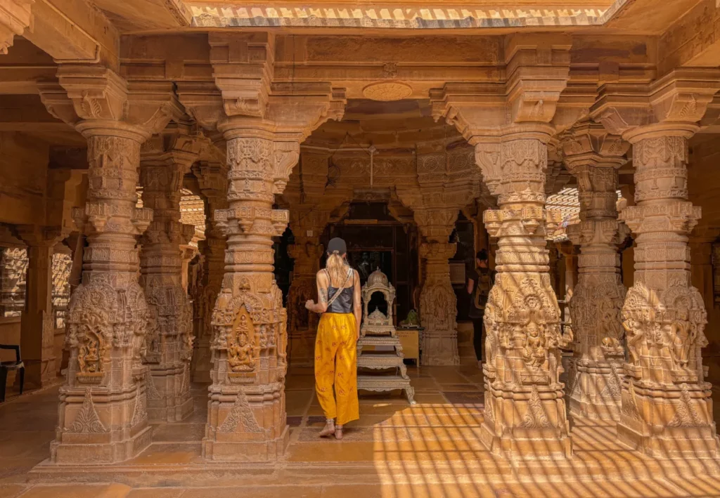 Inside one of the Jain temples in Jaisalmer