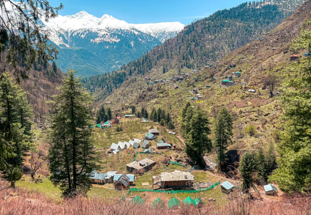 The view of Tosh from Tosh waterfall during the trek to Kutla