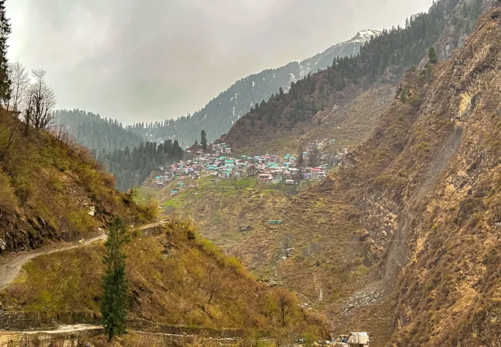 The view of Malana from the trek up to Waichin Valley