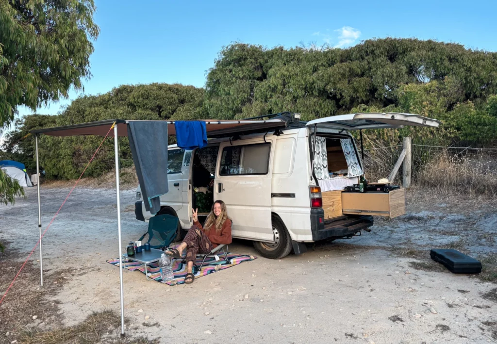 A paid campsite with basic amenities